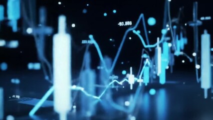 Abstract digital financial data analysis charts and graphs showing market trends. - Powered by Adobe
