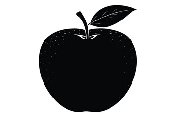 apple fruit vector icon silhouette illustration