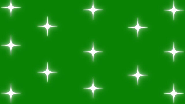 fairy twinkle stars Shine animation,Star twinkling for festive holiday event,falling sparkling bright stars, looping animation,Twinkling star motion graphics with green screen.4k sparkle animation