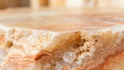 Close-up view of a natural stone with intricate patterns and crystalline structures