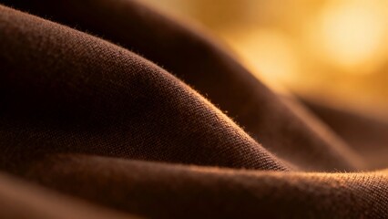 Close-up view of a soft brown fabric with gentle light