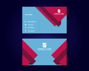 Name Card Bussiness Blue White
