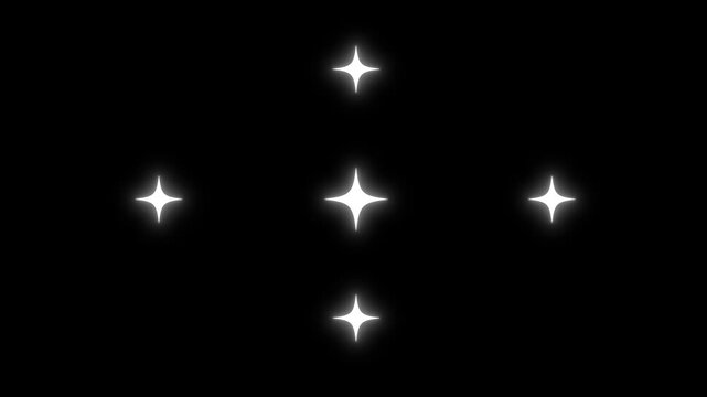 fairy twinkle stars Shine animation,Star twinkling for festive holiday event,falling sparkling bright stars, looping animation,Twinkling star motion graphics with black screen.4k sparkle animation