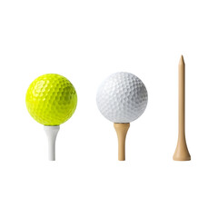 Golf ball isolated on transparent background