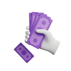 Money isolated on transparent background