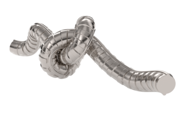 Construction armature tied in a knot on white background. Isolated 3D illustration