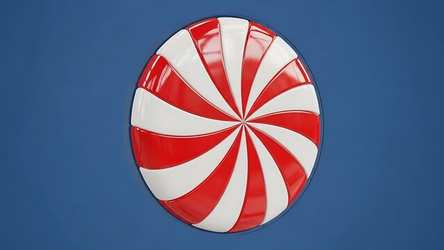 Glossy Red White Swirl Oval Design