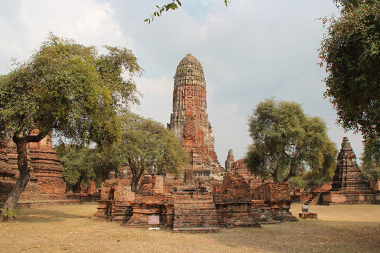 ruined ancient buddhist temple (wat phra ram) in ayutthaya in thailand 