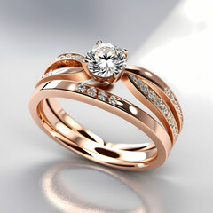 gold ring with diamonds