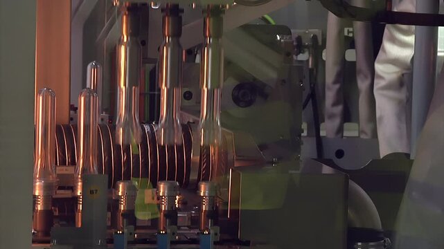 Eco-friendly plastic ampoules at the beginning of the production process