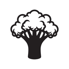 Fresh broccoli head healthy green vegetable food cooking ingredient vector