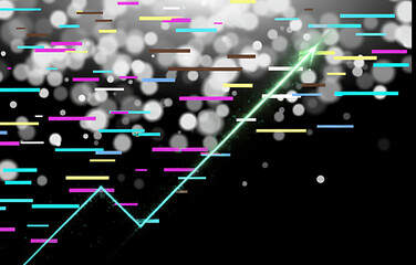 Dynamic business growth concept with vibrant rising arrow and bokeh for modern marketing, financial success, and innovative technology solutions