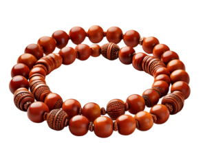 Meditation beads mala necklace, white background