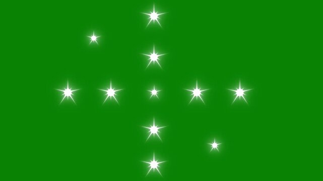 Twinkle star glitter sparkle animation,magical,and decorative projects,vector glowing star light effect doodle style,looping animation, shimmering light camera flashes stars on green screen