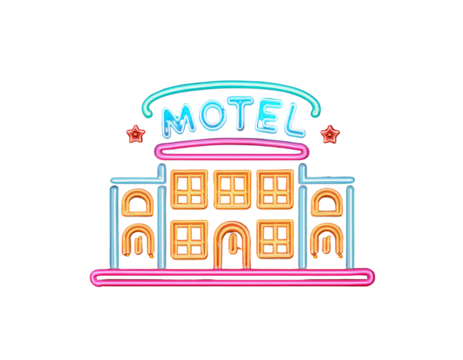 Motel neon sign icon, PNG - Powered by Adobe