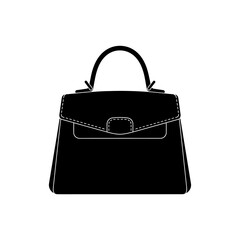 Elegant black handbag icon for fashion and luxury accessories