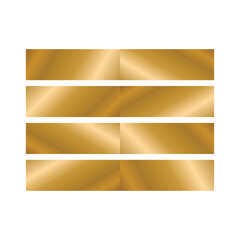 set of golden banners with gold ribbon