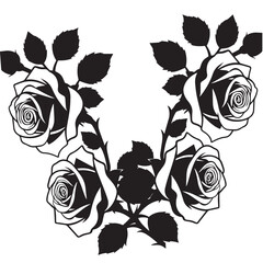 creative rose design using adobe illustrator and vactor..	