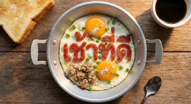 Kai Krata (Pan-Fried Egg) with Topping Art