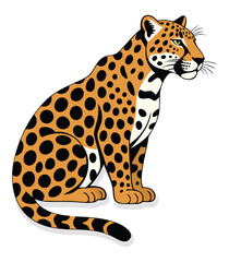 Cartoon leopard Vector illustration.