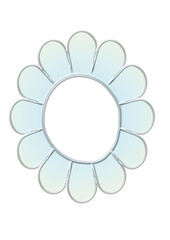 Light blue flower frame with gradient petals and white center Keywords: abstract, art isolated on a transparent background