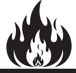 Stylized flame illustration with vibrant colors and dynamic shapes