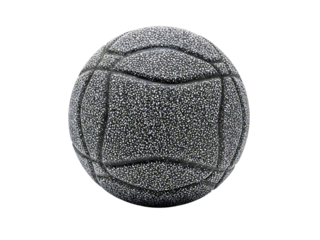 Textured black and white ball. 