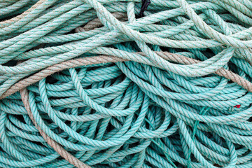 Texture of ropes in the port