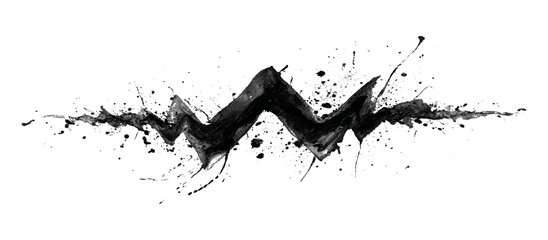 Vector white and black grunge zig zag brushstroke background design. hand draw black zig zag model brush stroke background texture.