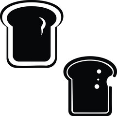 Iconic bread slices, one whole and one with a bite taken out. Vector