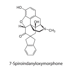 7-Spiroindanyloxymorphone Molecular Structure Vector © Basstock