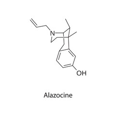Alazocine Chemical Structure Vector © Basstock
