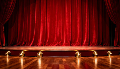 red velvet curtain