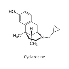 Cyclazocine Molecular Structure Vector