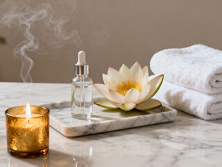 spa still life with candles