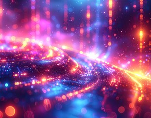 Futuristic yet nostalgic abstract background, blurred glow, chrome texture