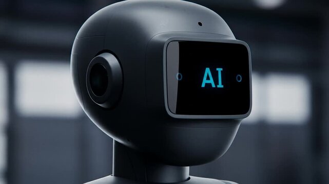 Close-up of high-performance domestic mini robot using advanced AI for home tasks
