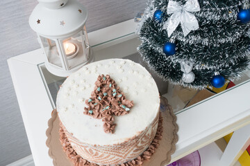 Christmas cake on the table