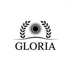 Elegant Logo with Sunburst, Laurel Wreath, and  Classic Brand Emblem, Artistic Design