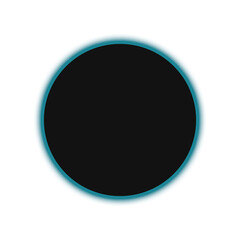 Diffuse Black Circle with Blue Glow on Transparent Background.
