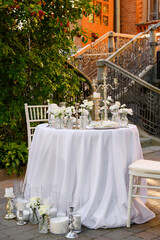 table set for an event party or wedding event or dinner.