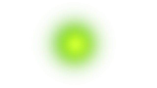 A radiant, vibrant green orb glows against a stark black backdrop, minimalist and modern.