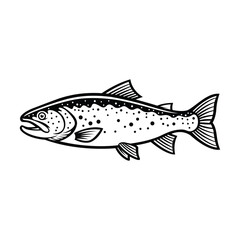 trout fish mascot logo vector design template modern style