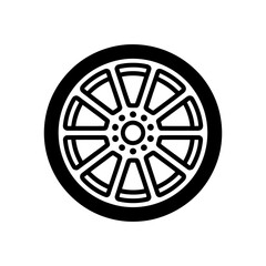 Obraz premium Wheel hub icon on White Background Vector Art Illustration on white background.