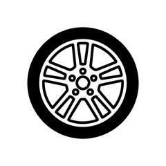 Fototapeta premium Wheel hub icon on White Background Vector Art Illustration on white background.