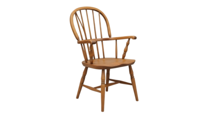 Antique windsor style armchair on dark background