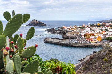Garachico, Tenerife. Beautiful aerial view of the Garachico town, Tenerife, Canary Islands, Spain