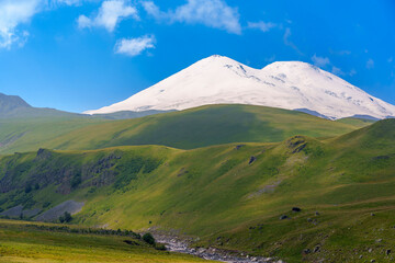 Mount Elbrus Snowcovered Peak Above