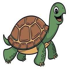 Obraz premium Happy cartoon turtle with a big smile