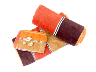 Three towels on a white background